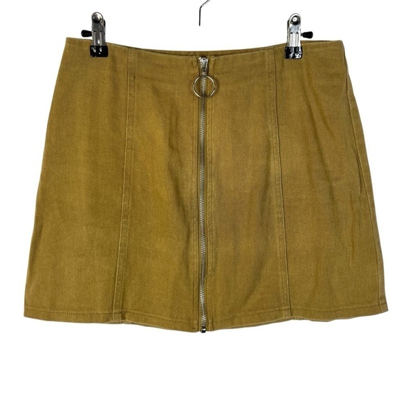 Chloe & Katie Mustard Yellow Full Zip Mini Skirt M - Picture 2 of 5